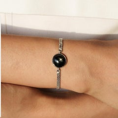 Silvorra Classic Black Star Single Stone Armband in 7 Zoll 925 Silber Kette