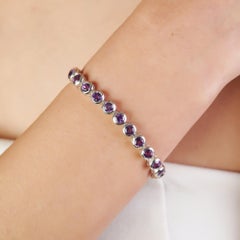 Silvorra Klassische lila Amethyst 8,42ct Linie Armband in Sterling Silber für Sie