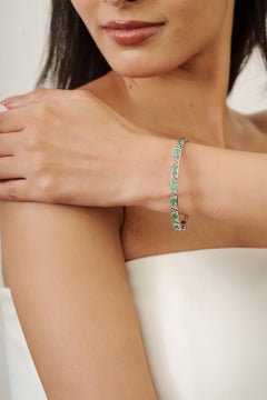 Silvorra Brazalete Contemporáneo de Rubí y Esmeralda de 3,80 Quilates para Regalo de Mujer