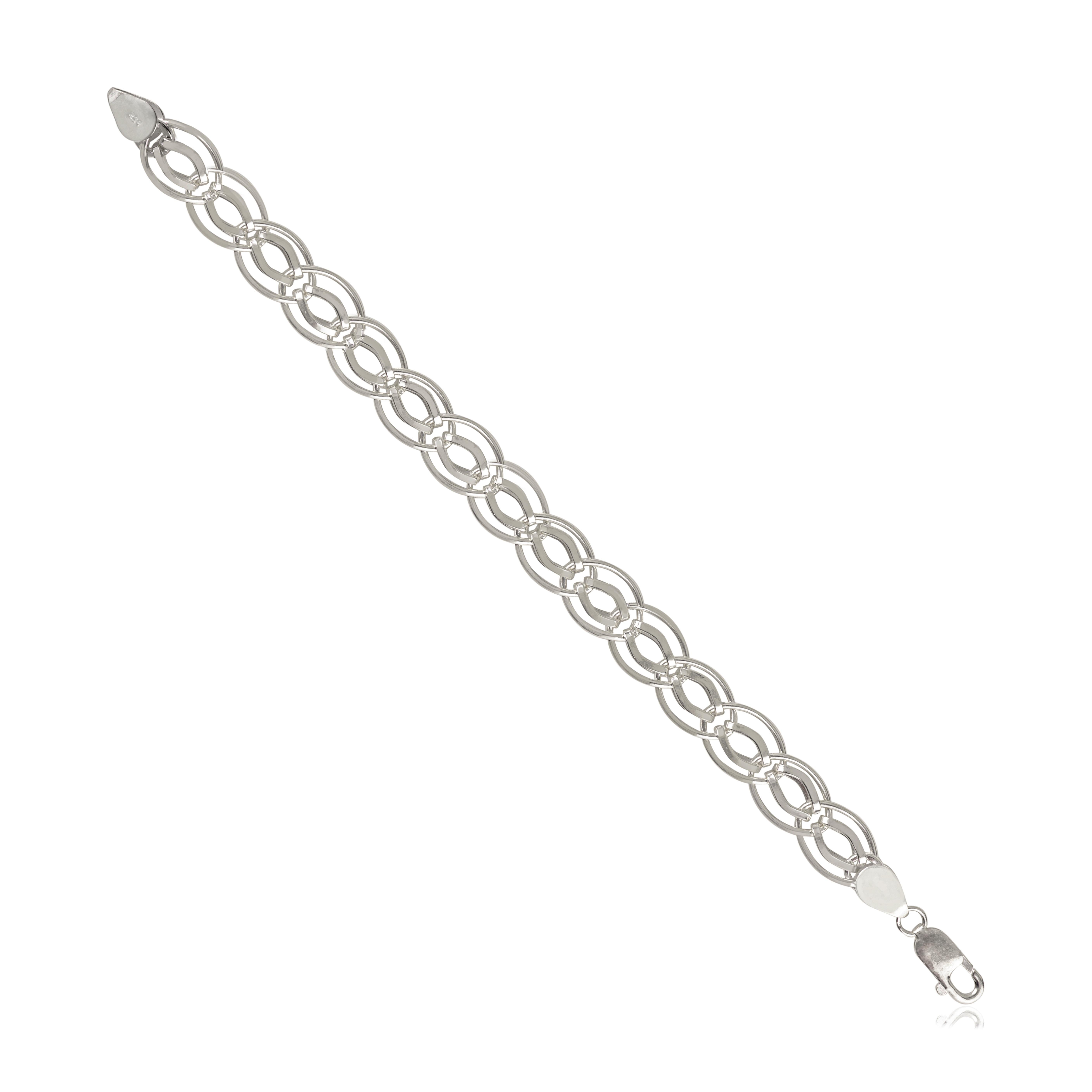 Modernista Bracciale unisex Silvorra Curb Chain 9 Inch in argento 925 per il regalo del Ringraziamento in vendita