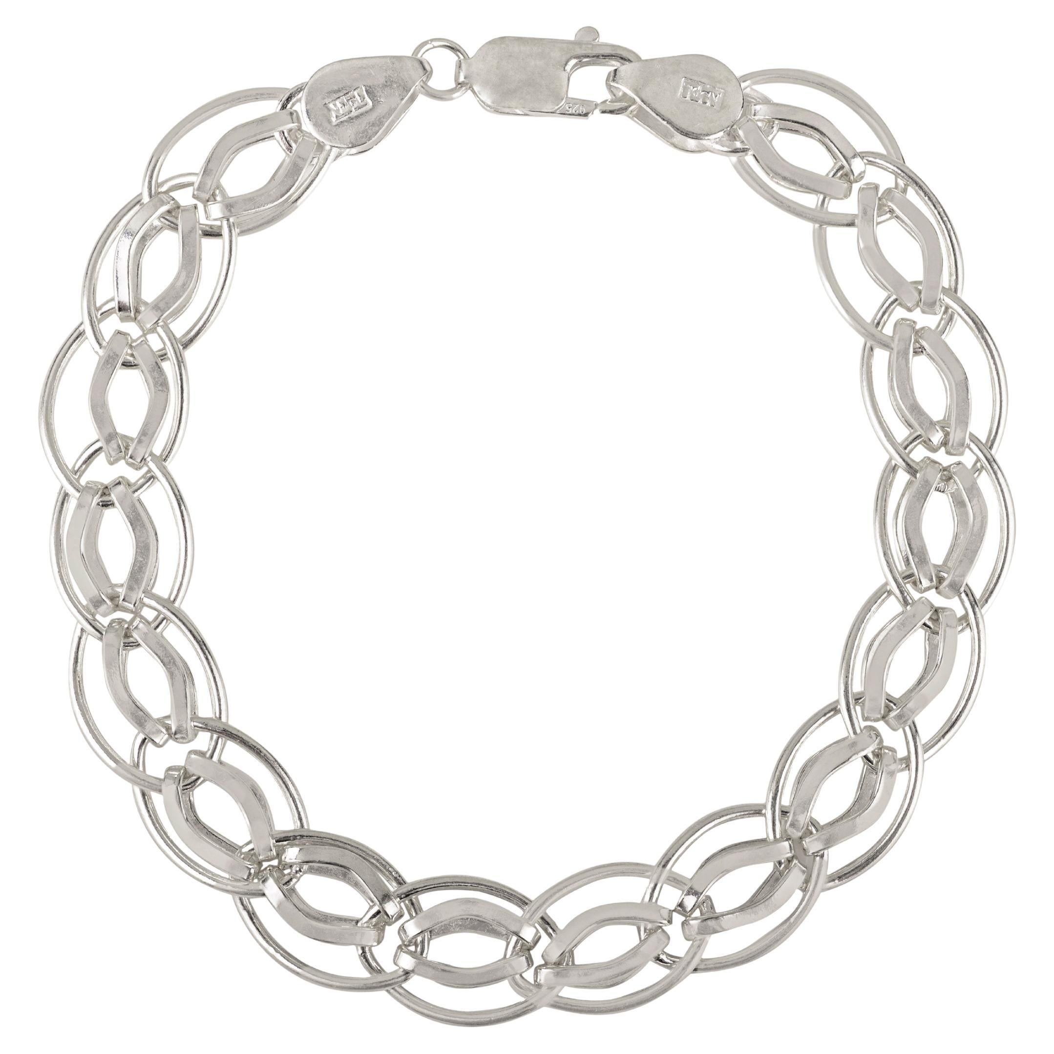 Bracciale unisex Silvorra Curb Chain 9 Inch in argento 925 per il regalo del Ringraziamento