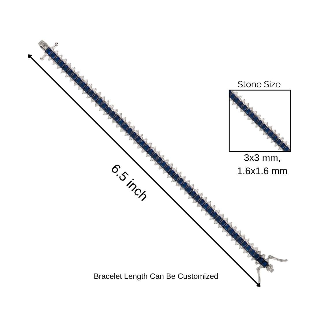 Silvorra Deslumbrante Pulsera de Circonitas Azules y Blancas en Plata de Ley 925 en venta 6