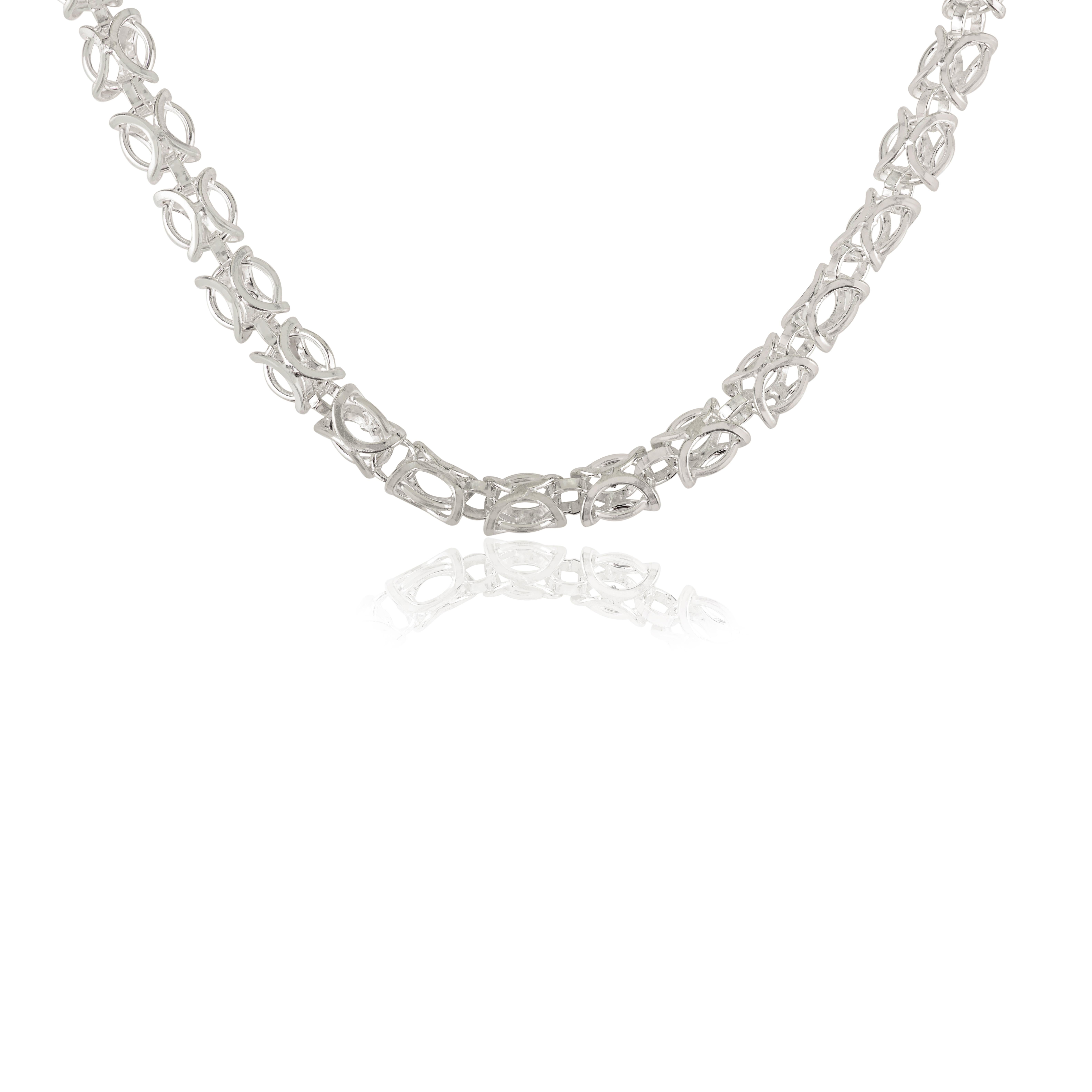 Modernista Silvorra Designer Moderna Collana Unisex in Argento Gioielli per il regalo del Ringraziamento in vendita