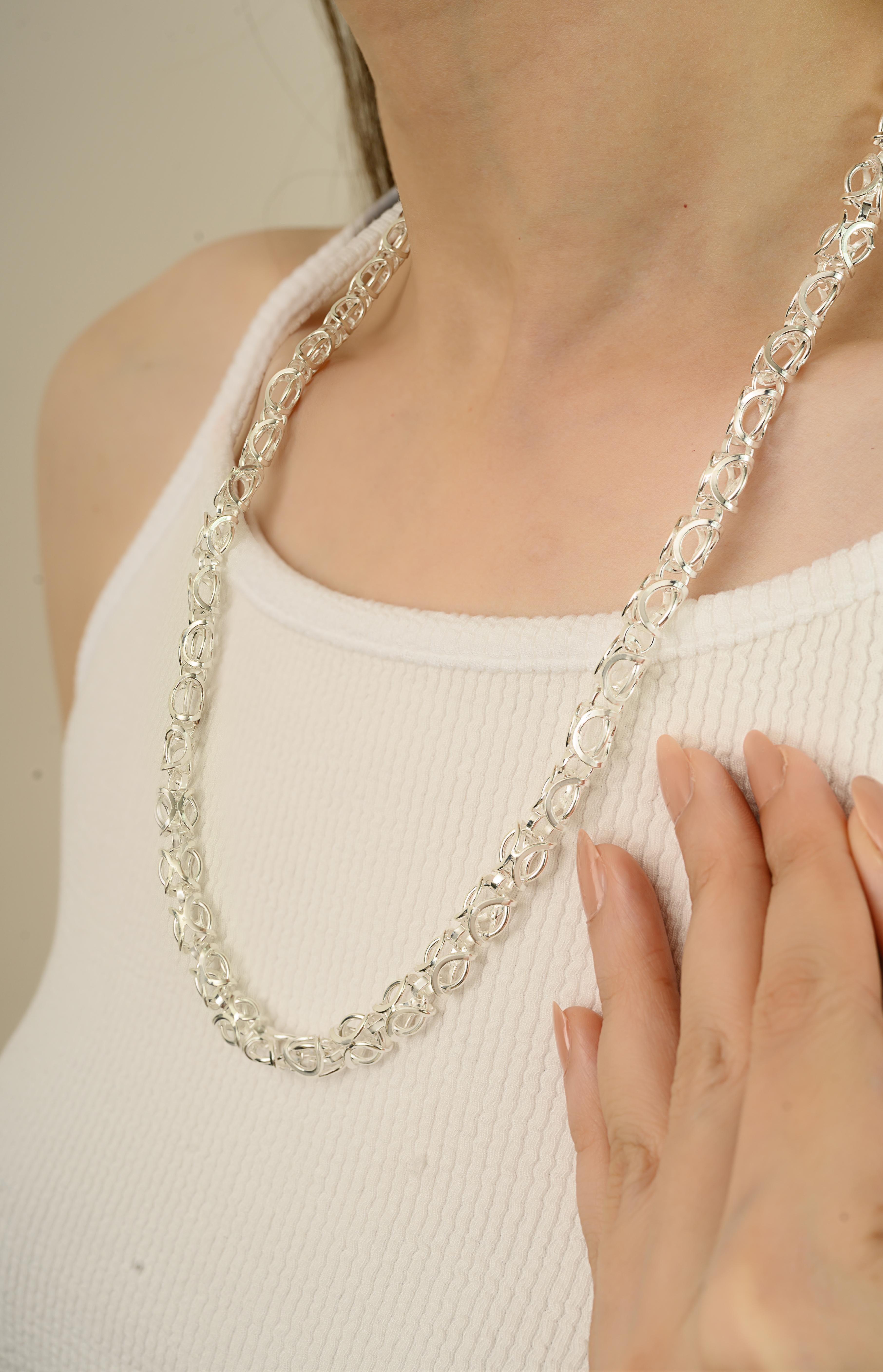 Silvorra Designer Moderna Collana Unisex in Argento Gioielli per il regalo del Ringraziamento In condizioni Nuovo in vendita a New York, NY