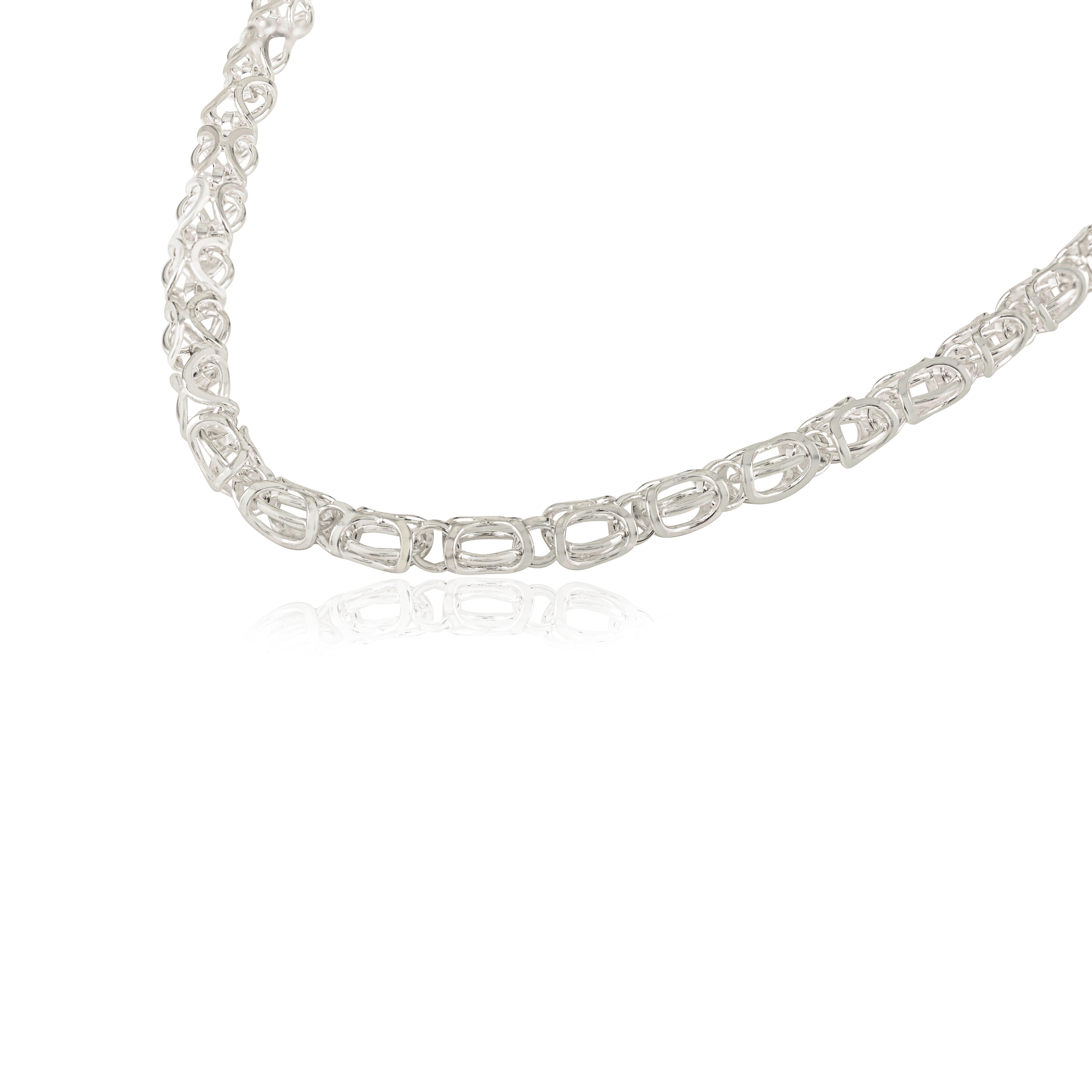 Silvorra Designer Moderna Collana Unisex in Argento Gioielli per il regalo del Ringraziamento in vendita 1