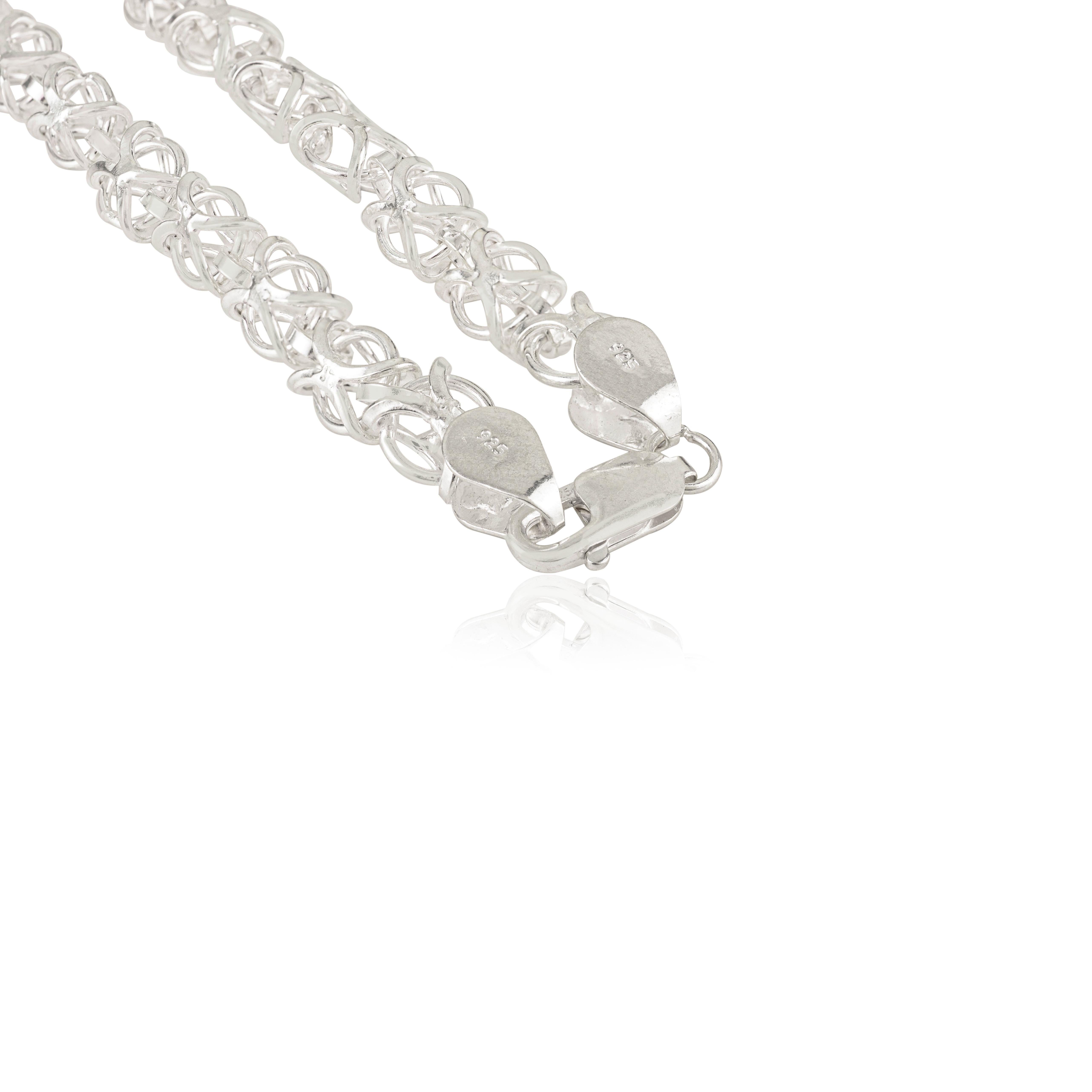 Silvorra Designer Moderna Collana Unisex in Argento Gioielli per il regalo del Ringraziamento in vendita 3