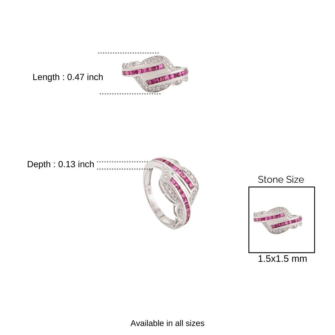 in vendita:  Silvorra Eleg Eleganza, rubino naturale e diamante, anello incrociato in argento 925 10
