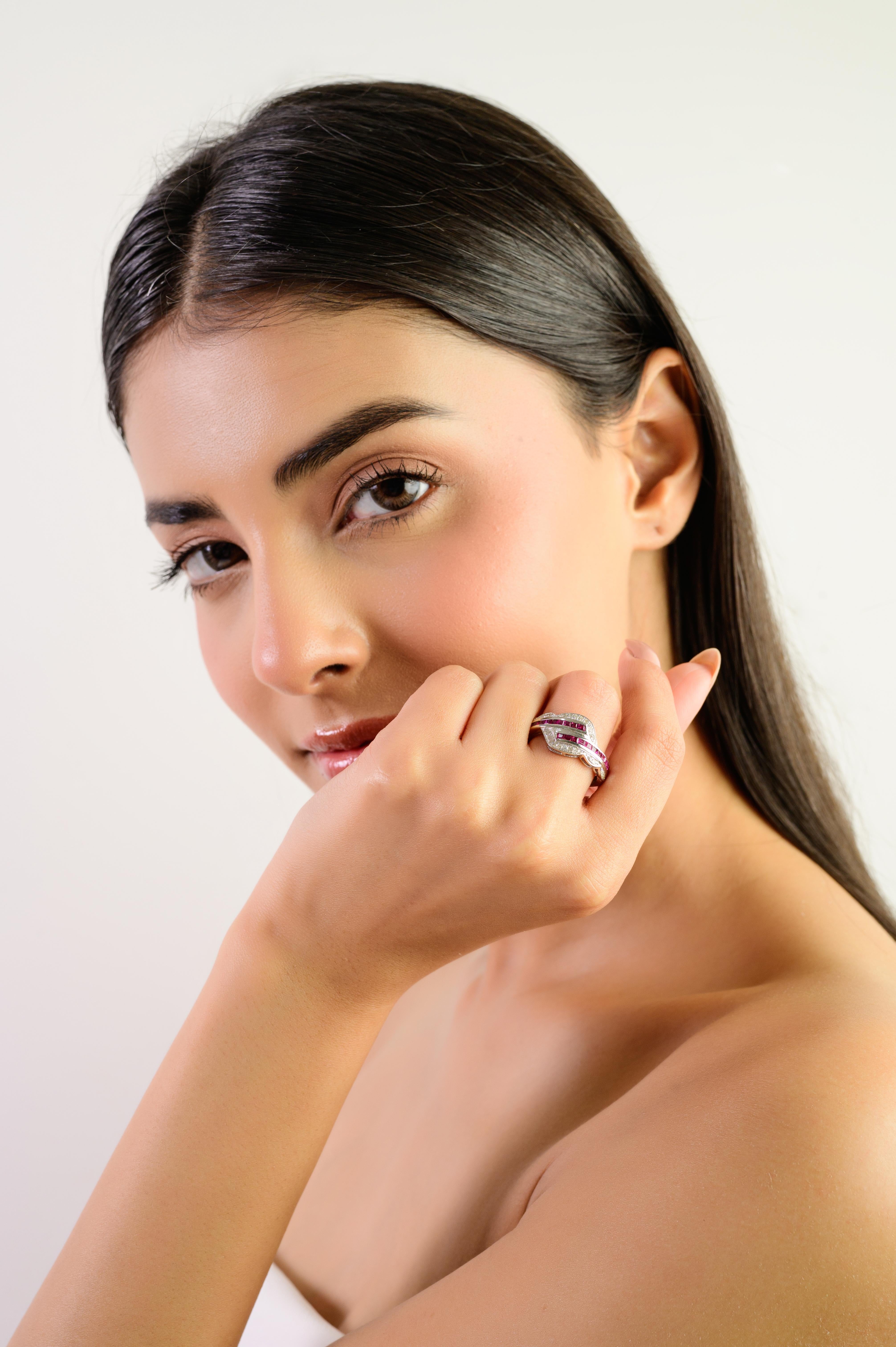 in vendita:  Silvorra Eleg Eleganza, rubino naturale e diamante, anello incrociato in argento 925 6