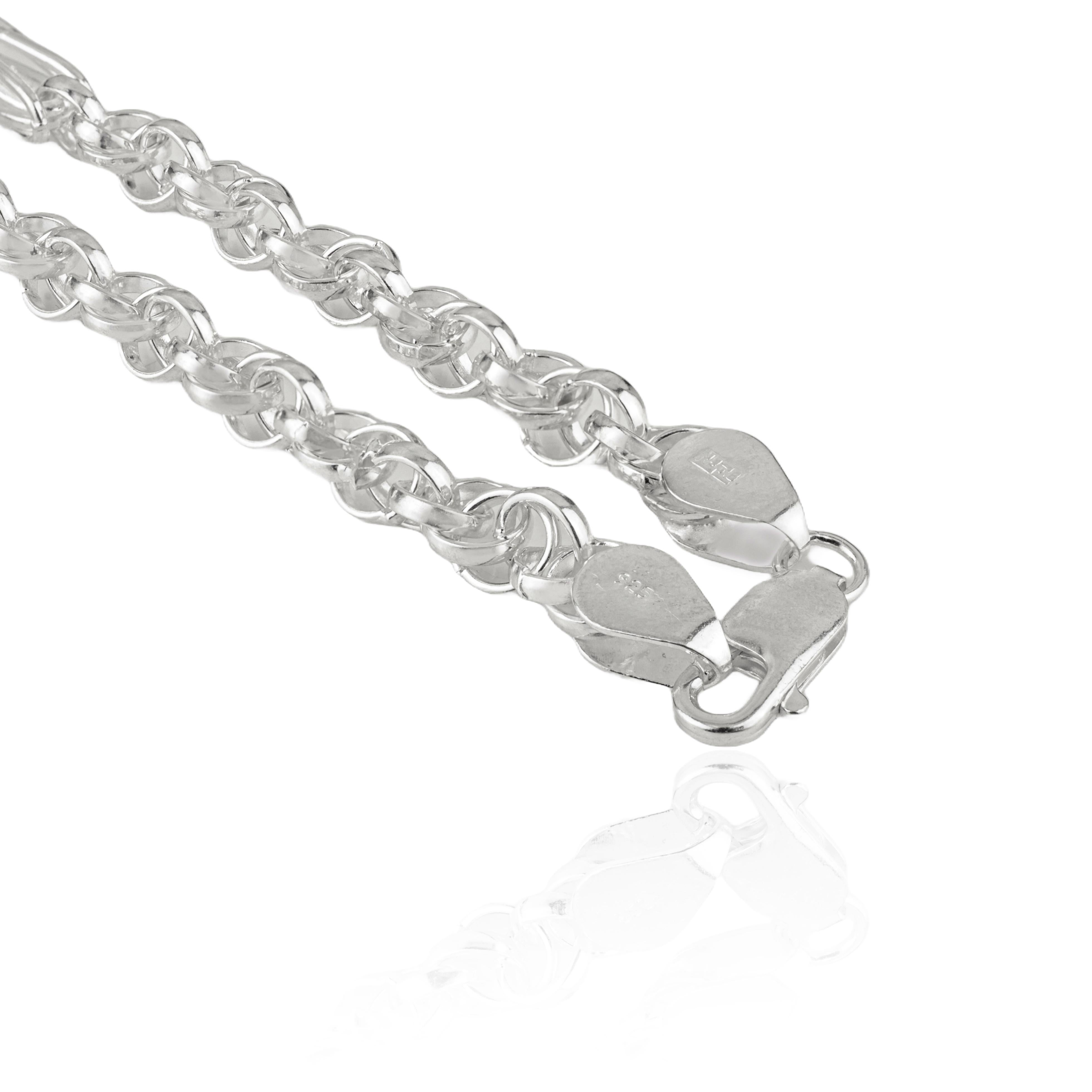 Silvorra Elegante dichiarazione Collana a catena in argento massiccio 925 A Link Gioielli Unisex in vendita 3