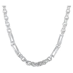 Silvorra Elegante dichiarazione Collana a catena in argento massiccio 925 A Link Gioielli Unisex
