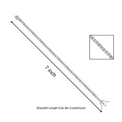 A Silver Eleg Bracelet de tennis en argent sterling 925 avec zircon cubique rond de 7 pouces