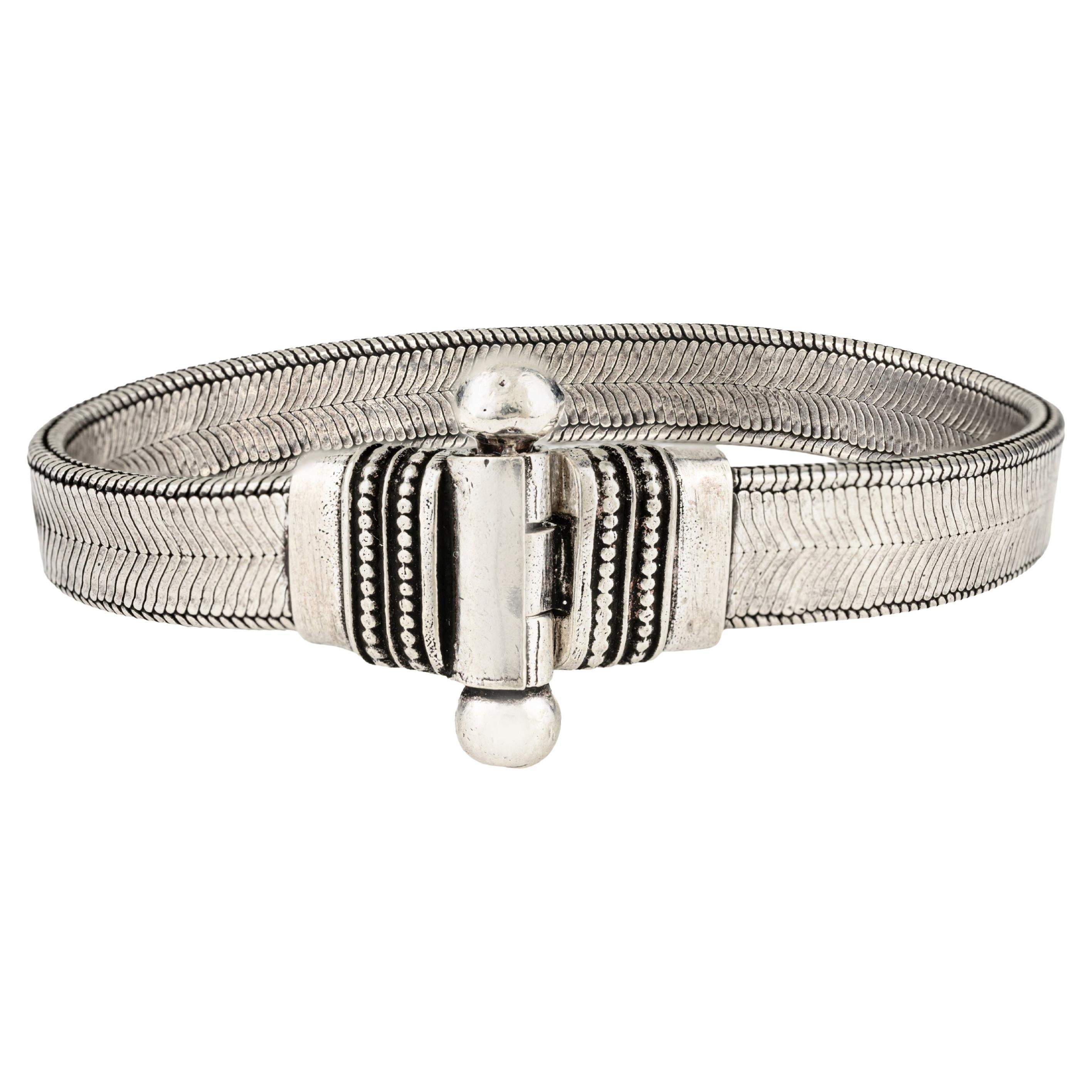 Silvorra Exclusive Art Deco Style Snake Chain Bracelet en argent sterling 925