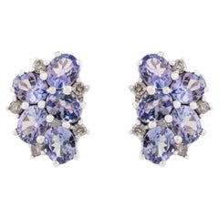 Silvorra - Orecchini a cono floreale con tanzanite e diamanti per donna