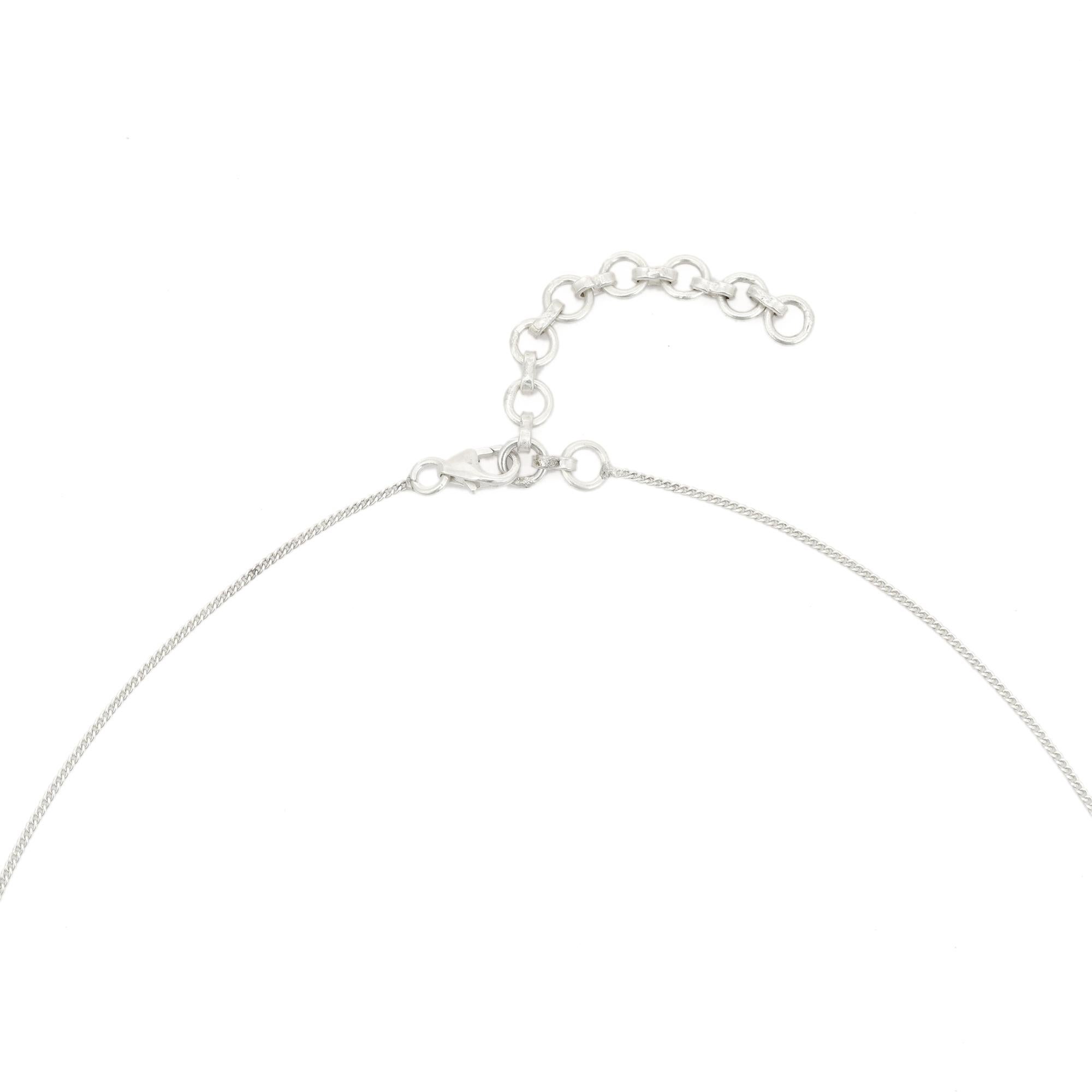 Silvorra Green Amethyst Cushion Pendant Necklace with Zircon Halo in 925 Silver in vendita 3