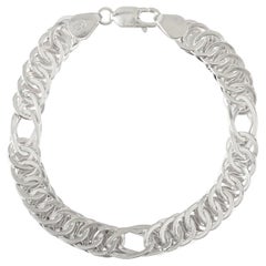 Silvorra Handcrafted Interlinked 925 Sterling Silver Unisex Chain Bracelet