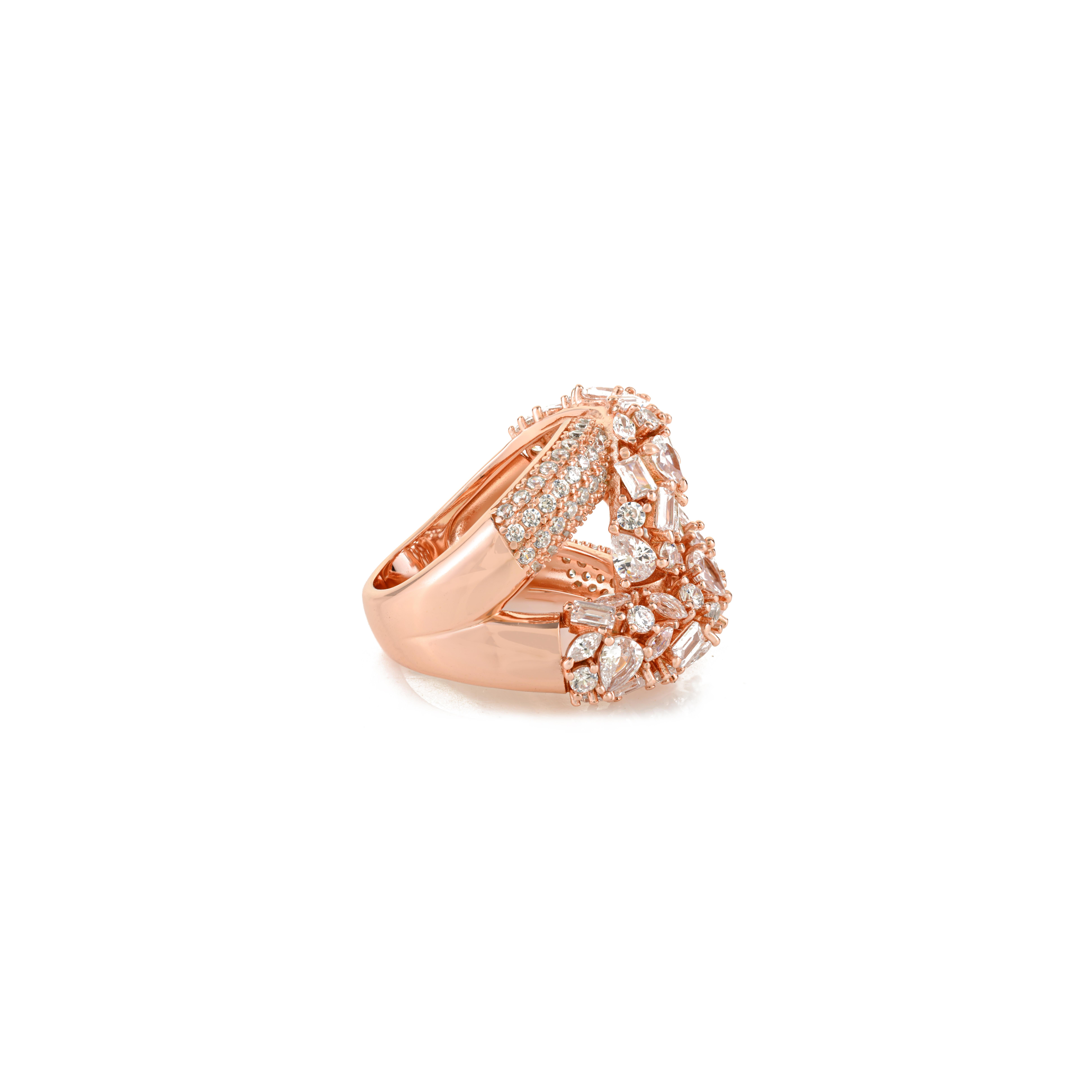 in vendita:  Anello da cocktail con pietre CZ a forma mista in argento massiccio 925 realizzato a mano da Silvorra 3