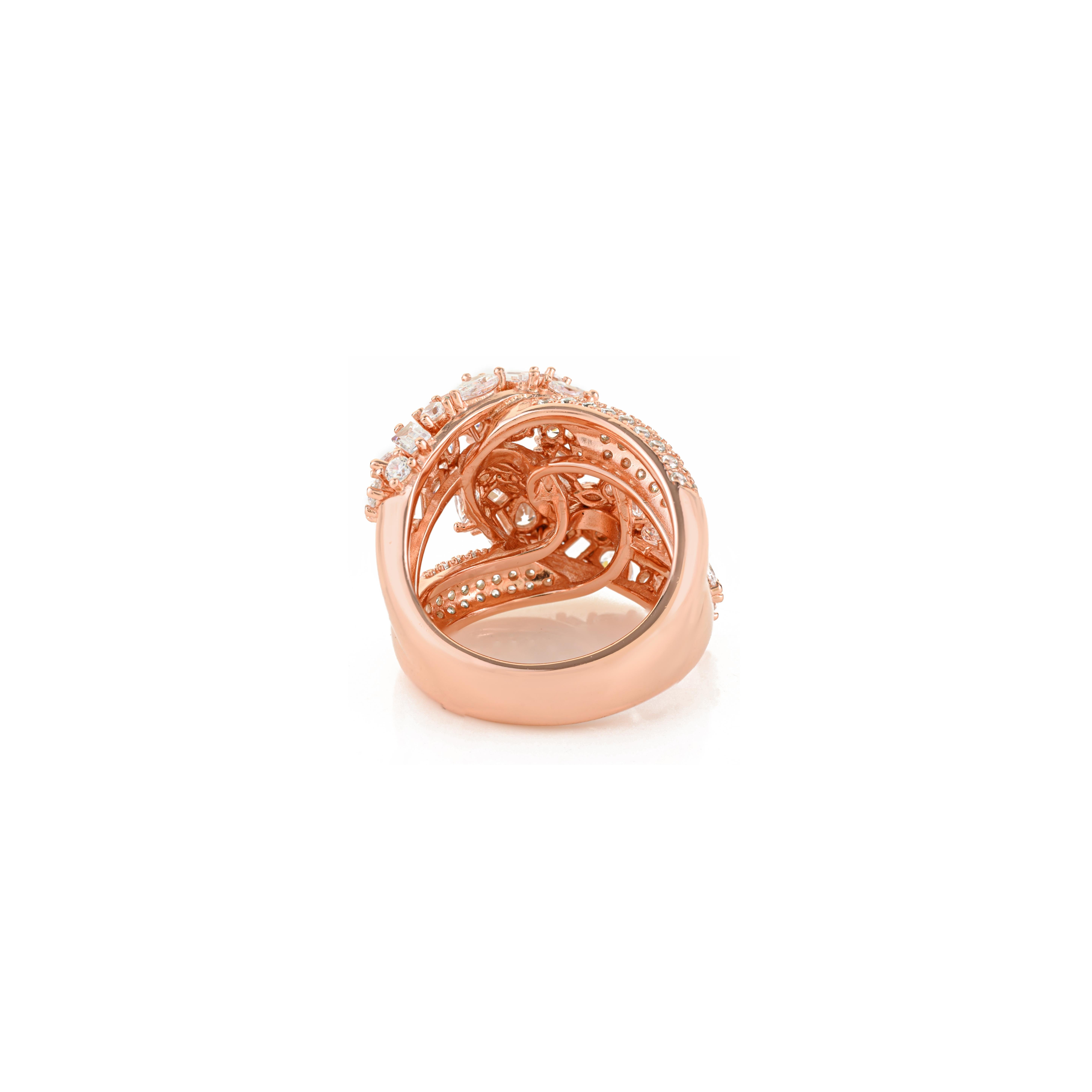 in vendita:  Anello da cocktail con pietre CZ a forma mista in argento massiccio 925 realizzato a mano da Silvorra 5