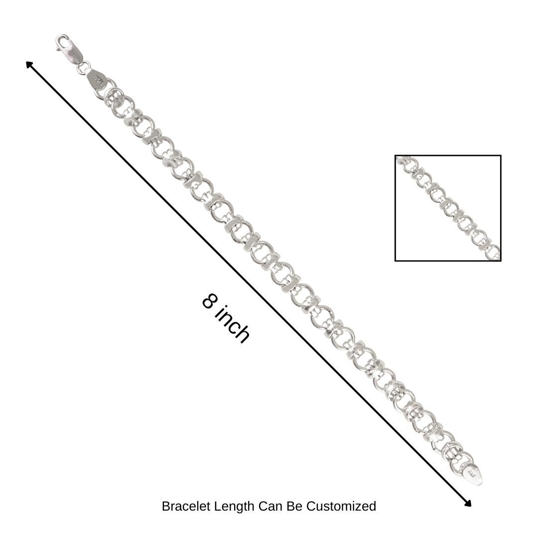 Bracciale a catena unisex ad anelli Silvorra in argento 925 realizzato a mano in vendita 6