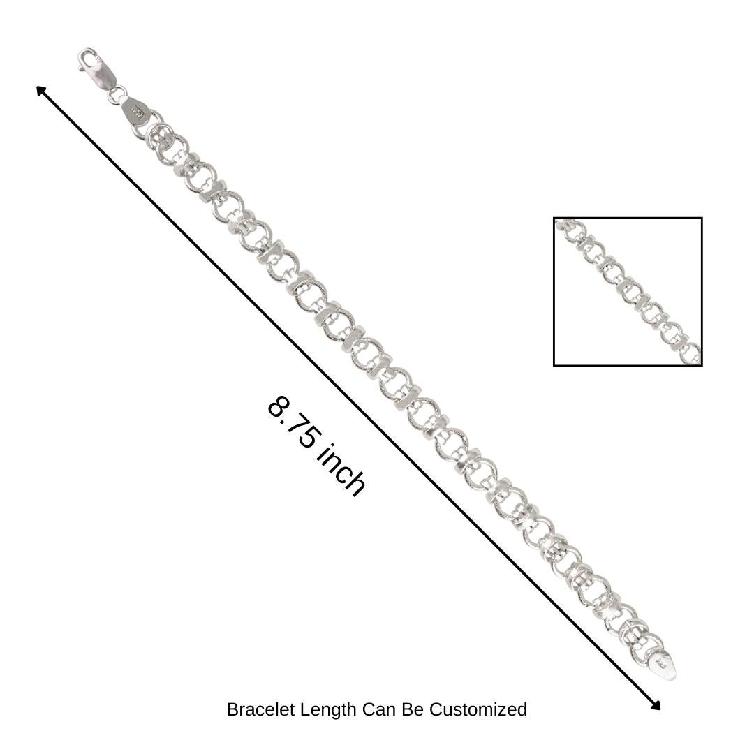 A Silver Bracelet unisexe en argent sterling 925 à maillons en forme de boucle en vente 6