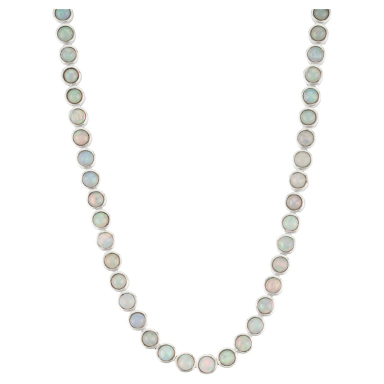 Collana Donna In Argento Sterling 925 Con Opale Blu - Gioiello Elegante, Idea Regalo