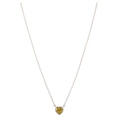 Silvorra Heart Lemon Topaz Bezel Set 925 Sterling Silver Pendant Necklace
