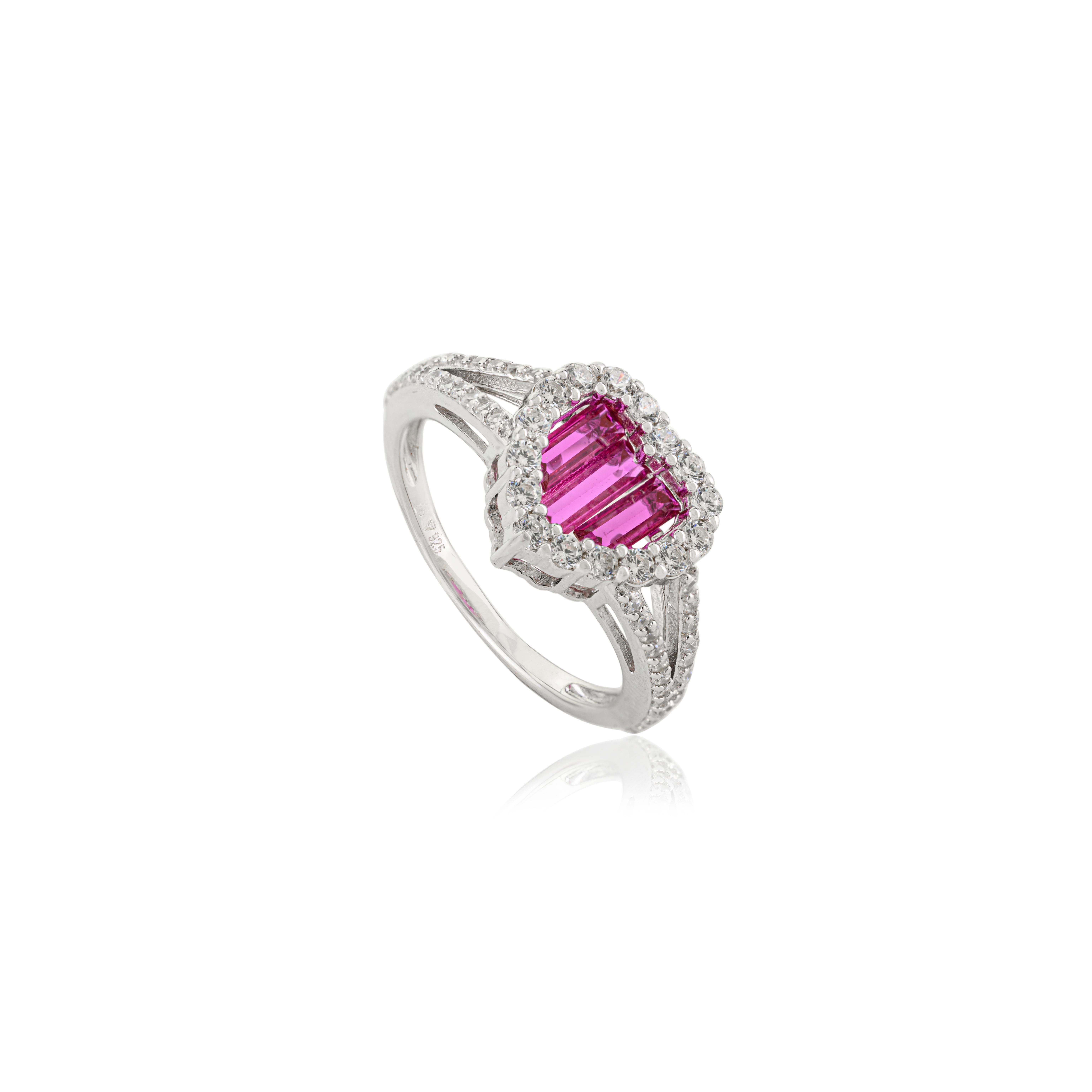 in vendita:  Anello a forma di cuore con zirconi rosa e bianchi in argento 925 di Silvorra 2