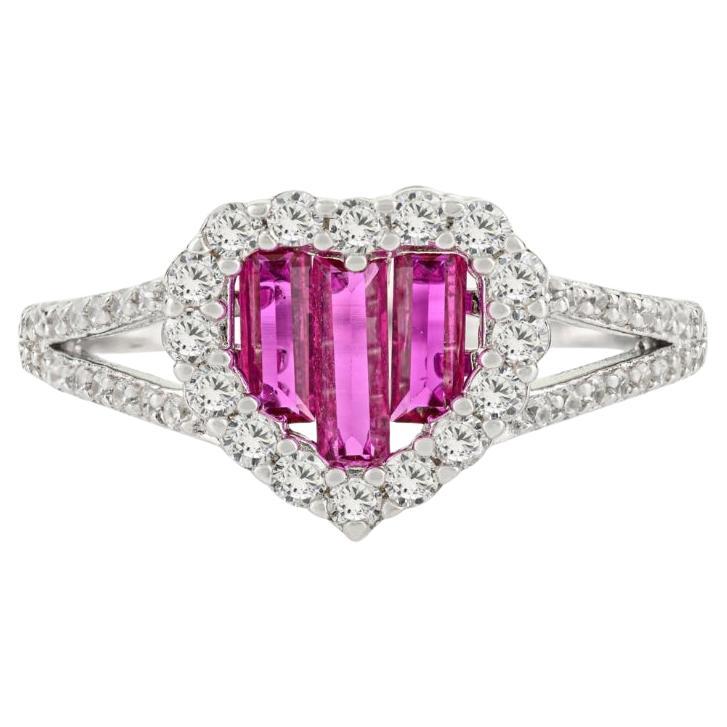in vendita:  Anello a forma di cuore con zirconi rosa e bianchi in argento 925 di Silvorra