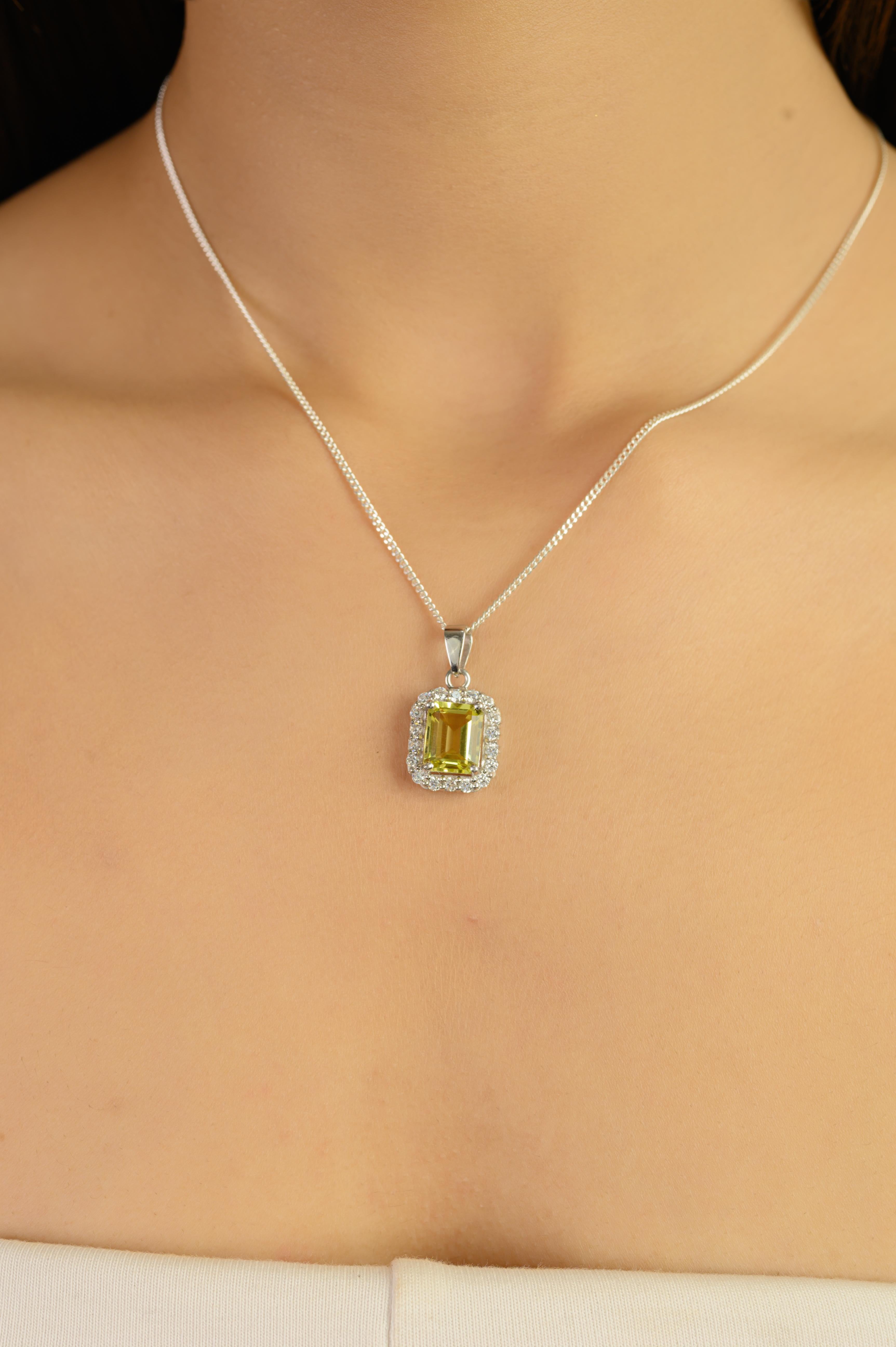 Silvorra Zitronentopas und kubischer Zirkon Cluster 925 Silber Anhänger Weihnachtsgeschenk im Angebot 2