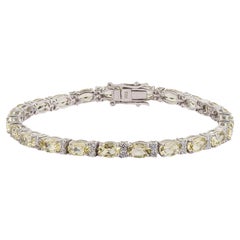Silvorra Lemon Topaz and Zircon Tennis Bracelet in 925 Solid Silver Gift for her
