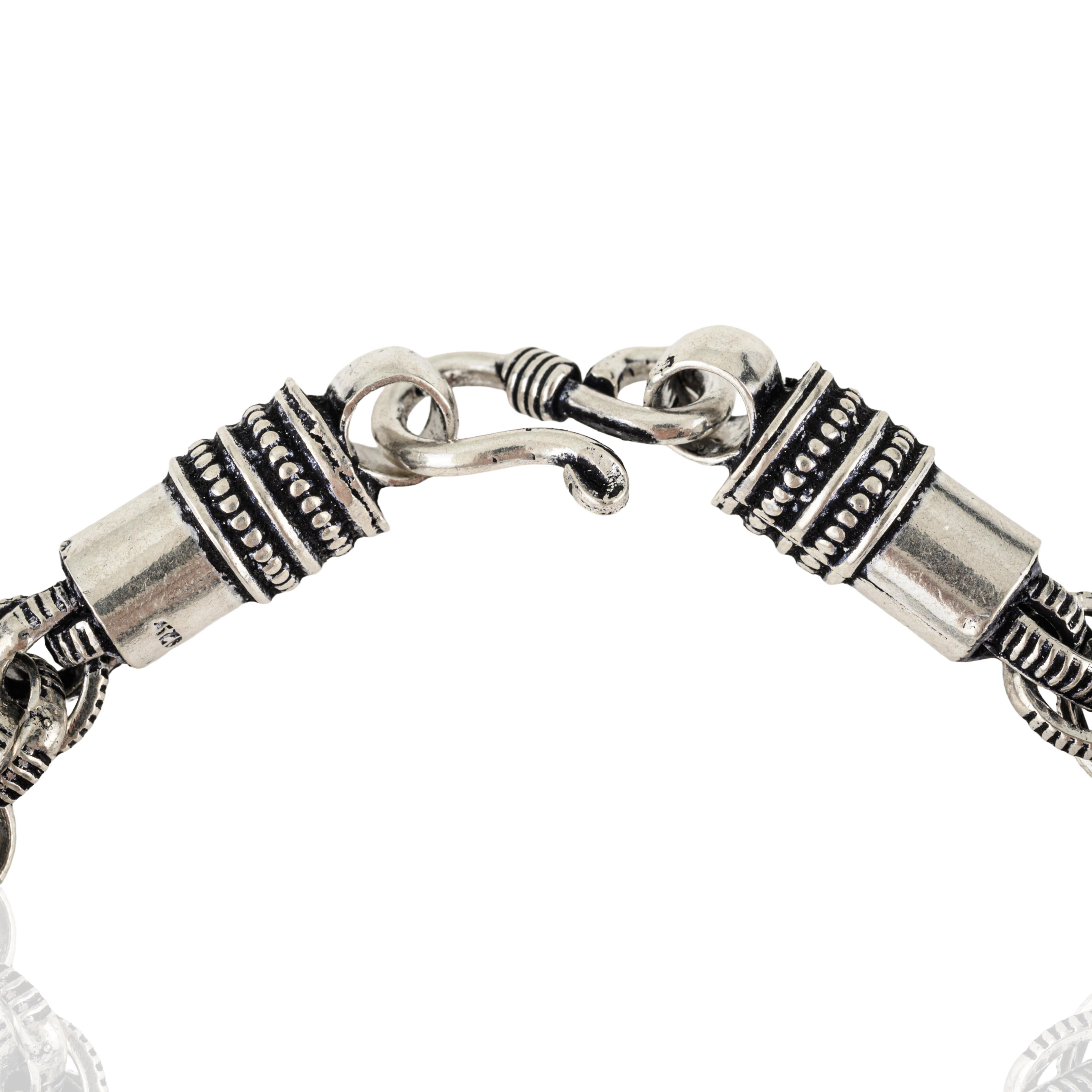Femenino o masculino Silvorra Pulsera unisex de lujo hecha a mano en plata de ley 925 con cadena bizantina en venta