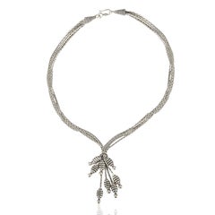 Silvorra Luxury Multi-Strand Sterling Silver Necklace with Textured Ornate Beads