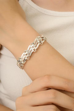 Silvorra Luxury Woven Weave Chain Link Bracelet in 925 Solid Sterling Silver