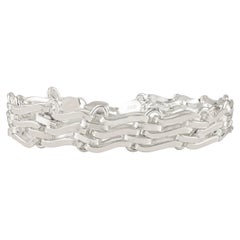 A Silver Bracelet de luxe à maillons de chaîne tissés en argent sterling massif 925