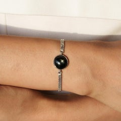 Silvorra Minimal Black Star Edelstein Unisex Kette Armband in 925 Silber