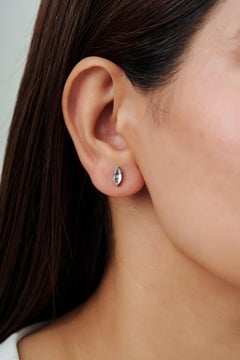 Silvorra Minimal Pendientes de aguamarina talla marquesa en plata de ley 925