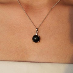 Silvorra Minimalist 11.55CT Single Stone Black Star & Zircon Dainty Drop Pendant