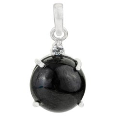 Silvorra Minimalist 11.55CT Single Stone Black Star & Zircon Dainty Drop Pendant