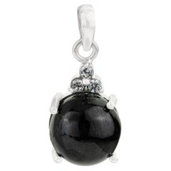 Silvorra Ciondolo a goccia minimalista con stella e zircone nero da 3,95 carati Gioielli di lusso