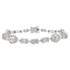Bracciale Tennis Silvorra con cubetti di zirconia bianca a taglio misto in argento 925