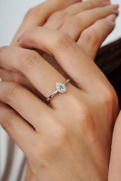 Anello a raggiera con acquamarina e diamanti taglio pera moderno di Silvorra in argento 925