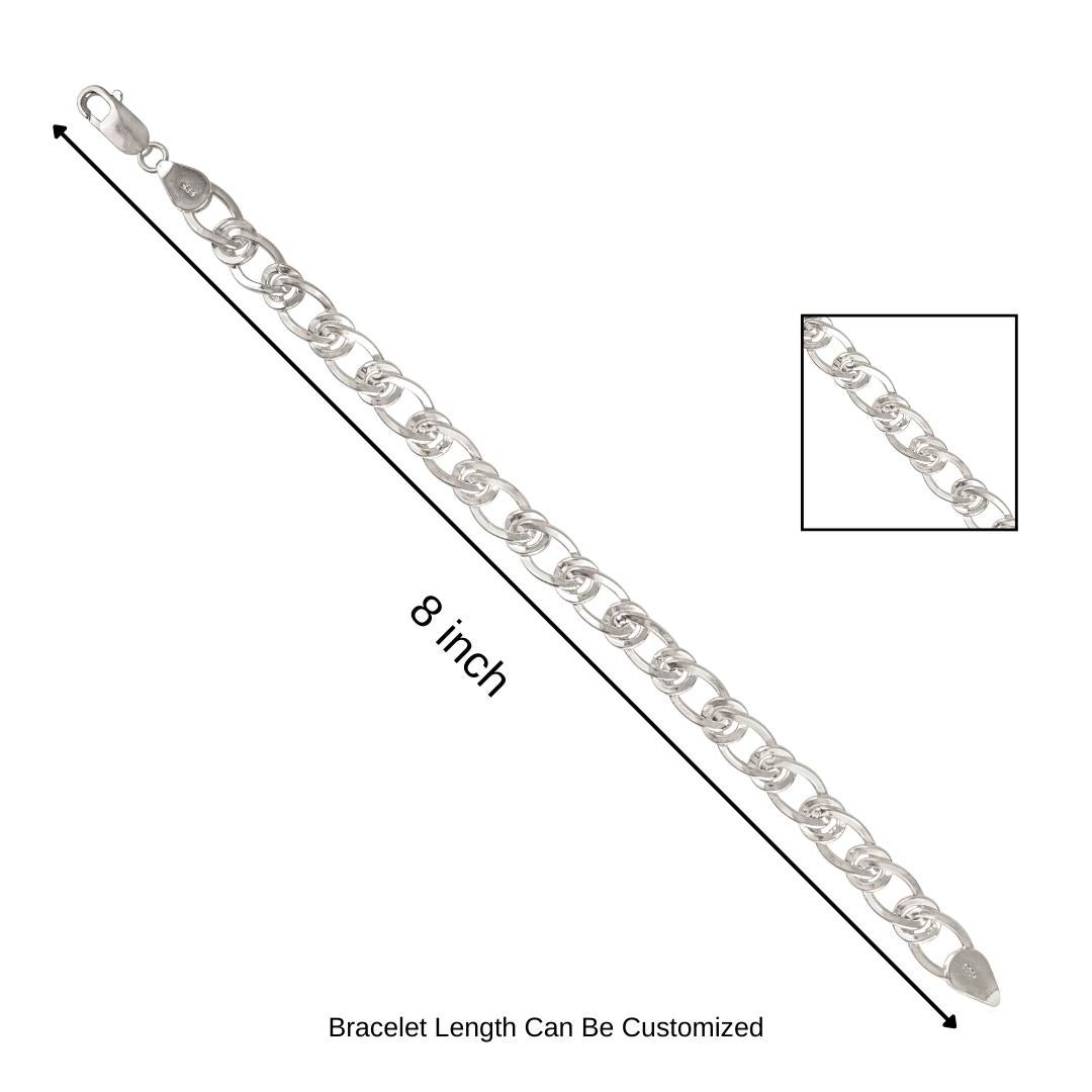 Silvorra Bracciale moderno a catena ritorta Figaro in argento 925 Unisex in vendita 6
