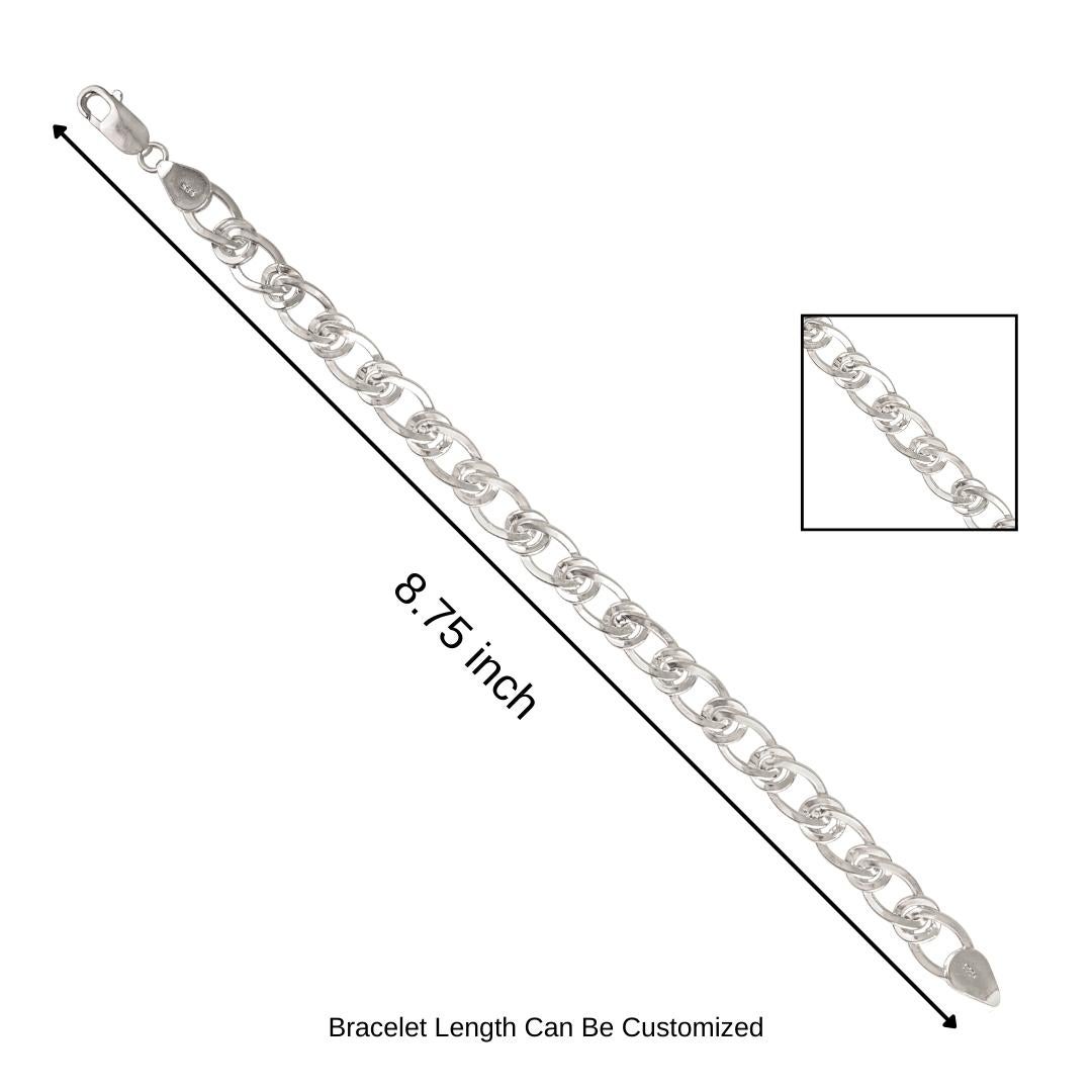 Bracelet unisexe Silvorra Modern Twisted Figaro Chain 925 Sterling Silver en vente 5