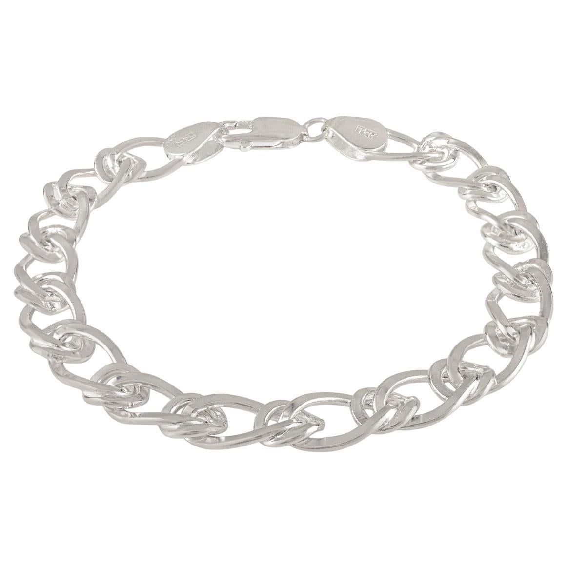 Silvorra Moderna Cadena Fígaro Retorcida Plata de Ley 925 Pulsera Unisex