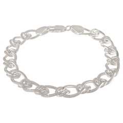 Silvorra Moderna Cadena Fígaro Retorcida Plata de Ley 925 Pulsera Unisex
