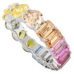 Bague éternelle en argent 925 avec zircon cubique multicolore Silvorra