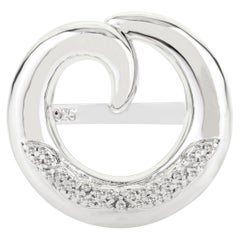 Silvorra Modernist 925 Silver Open Circle Ring with Round Cubic Zirconia Accents