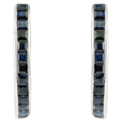 Silvorra Modernista Pendientes de zafiro azul en plata de ley 925 para regalo de mamá