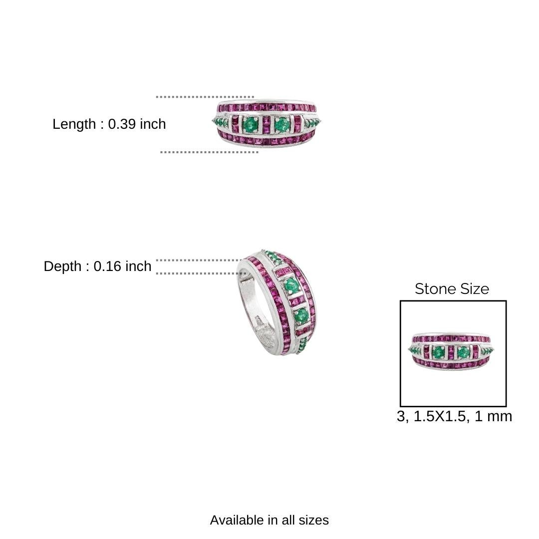Silvorra Modernist Emerald And Ruby Channel-set S… - image 10