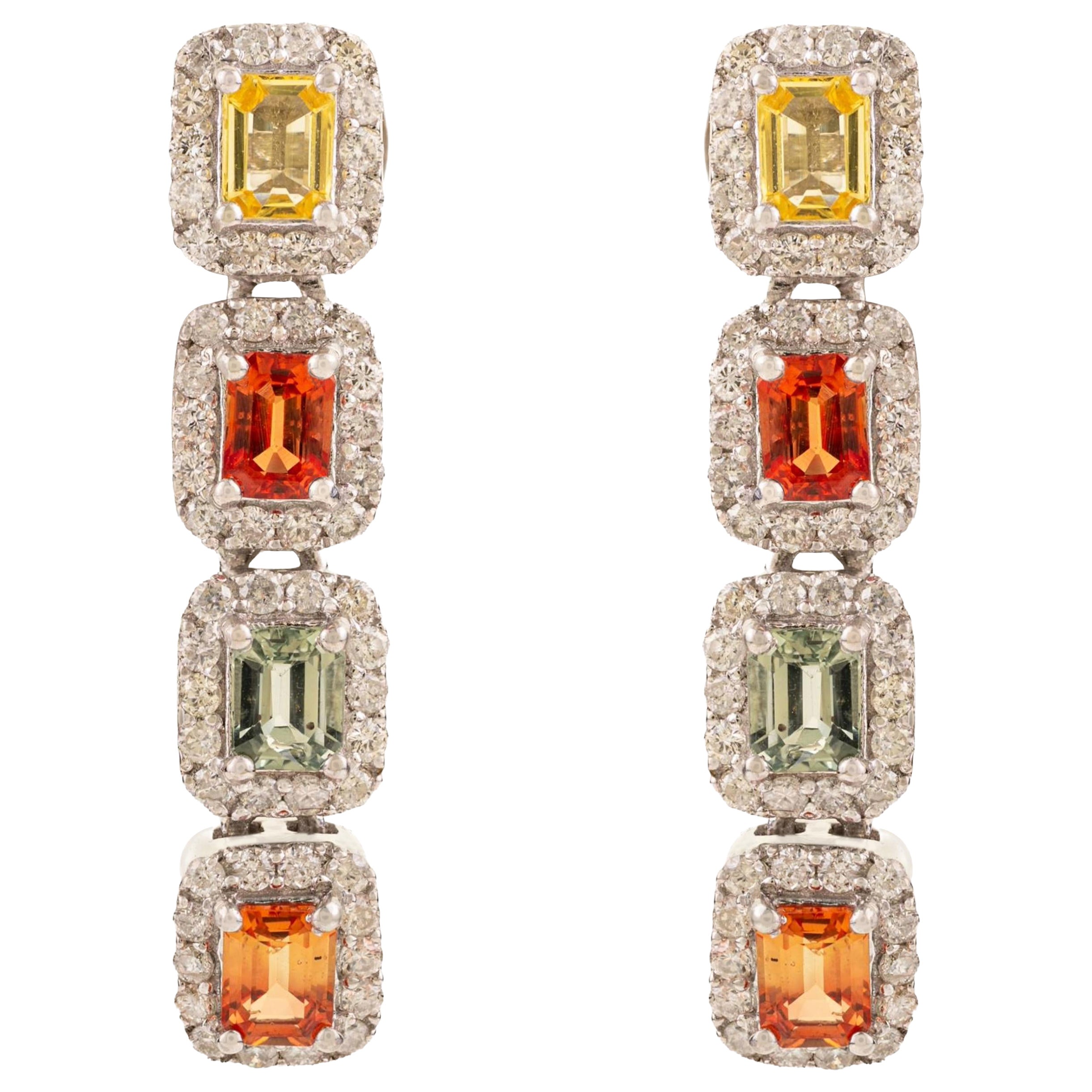 Silvorra Multi-Color Zirkon Tropfen Ohrringe in Halo Diamant Schmuck für Freundin