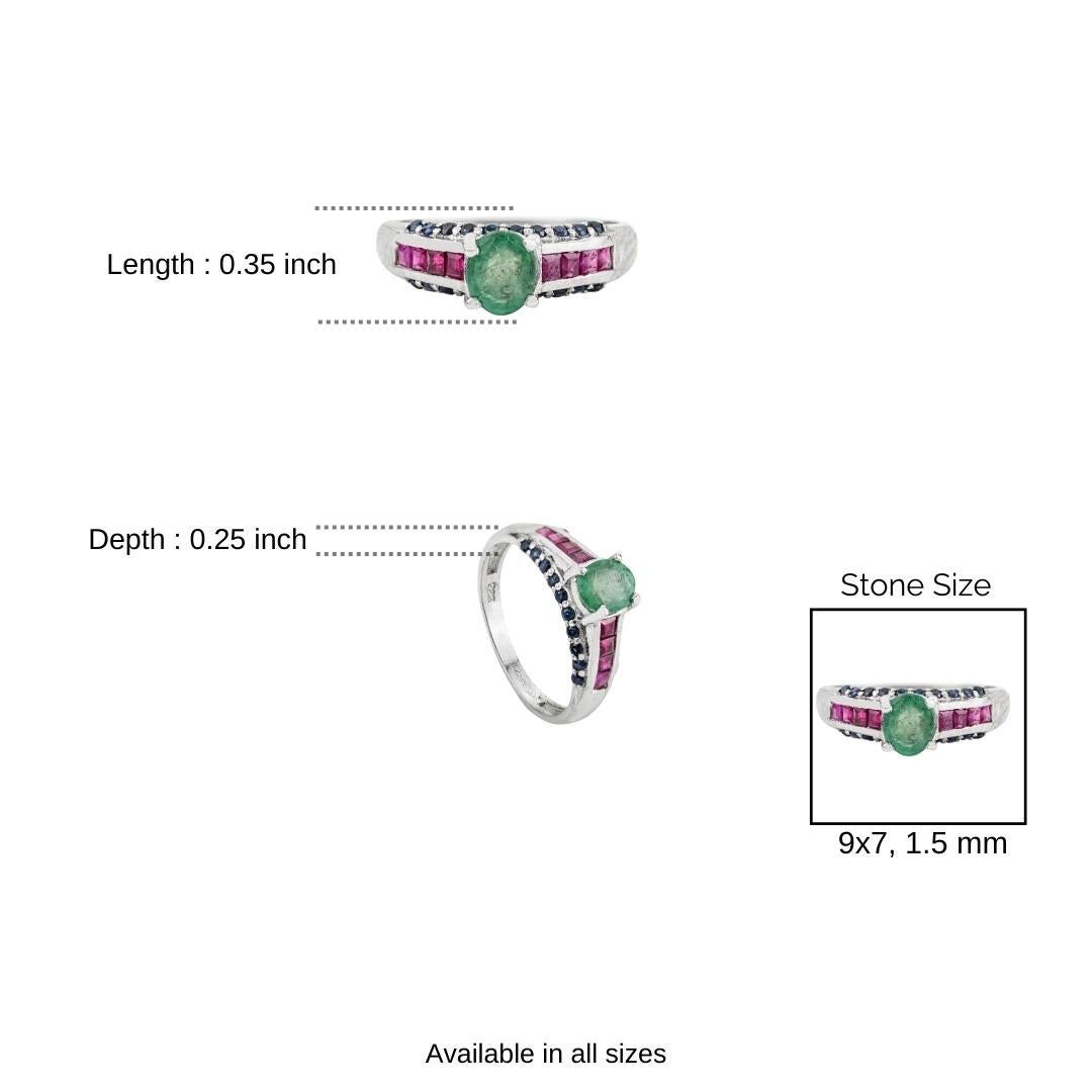 Silvorra Multi Colour Emerald, Ruby & Sapphire Do… - image 10